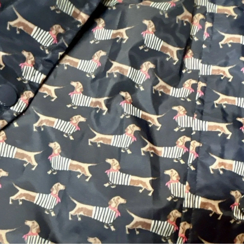 Joules Navy women’s Raincoat with Dog Pattern Daschunds- weenie dog -adjustable - Picture 12 of 12